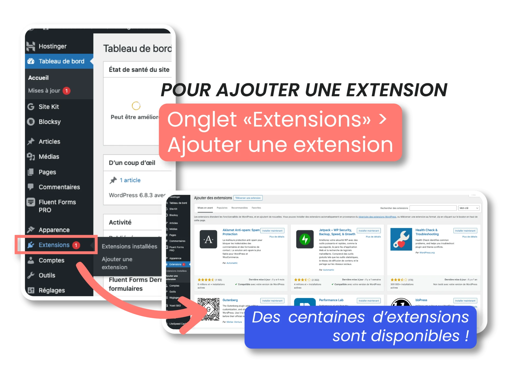 Comment ajouter une extension sur WordPress