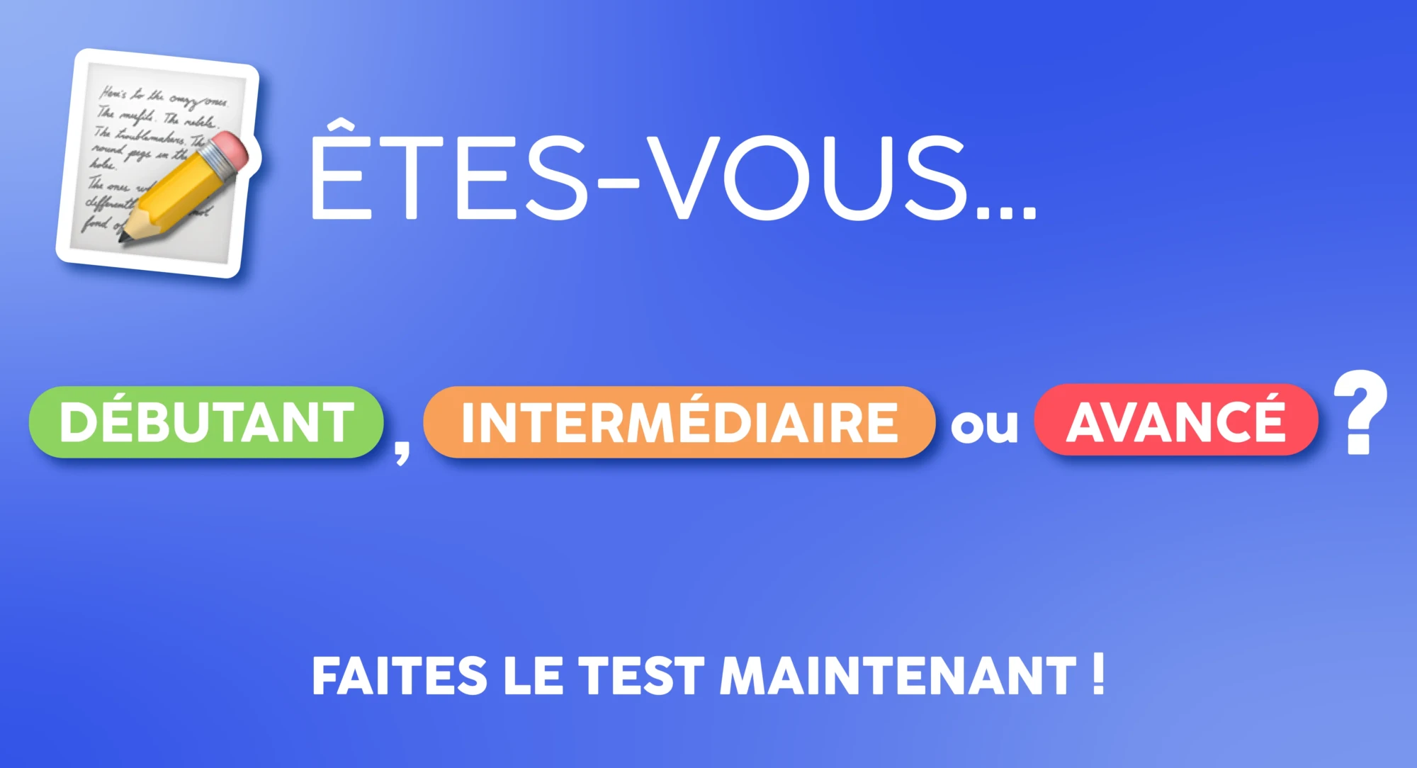 visuel test de niveau wordpress