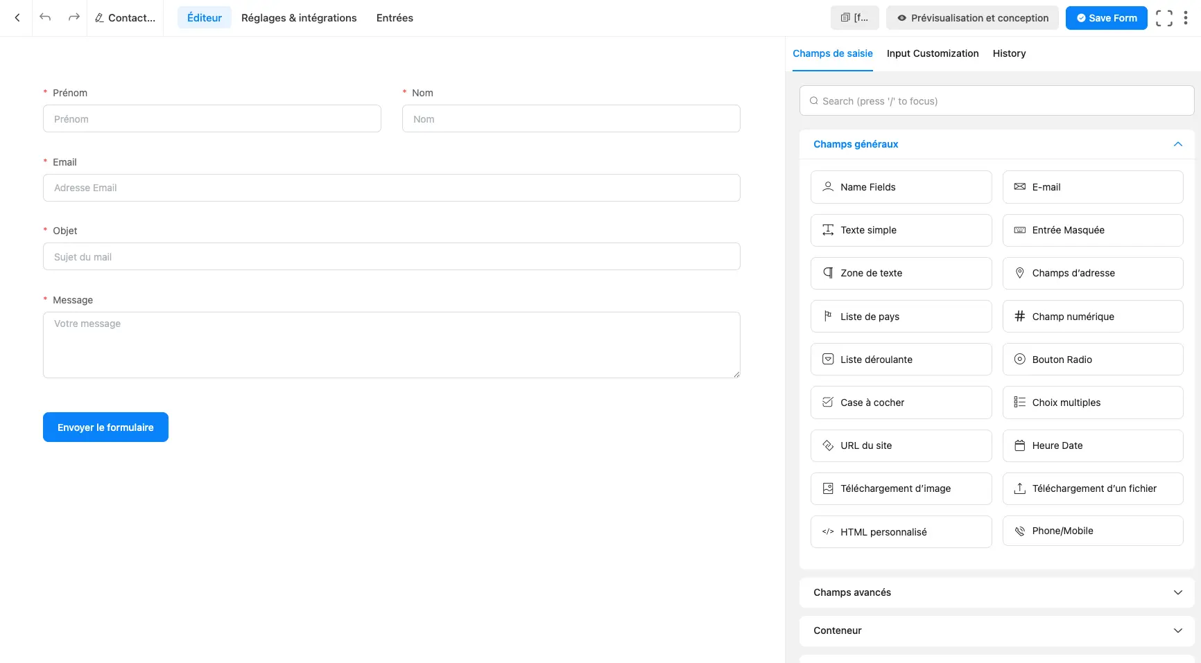 Création d'un formulaire de contact WordPress avec l'extension Fluent Form
