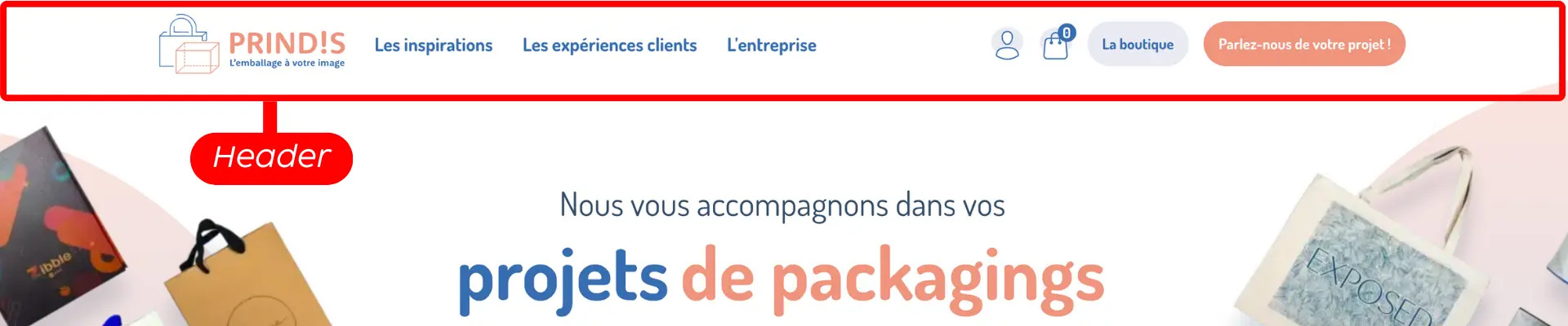 Second exemple d'un header - Prindis.fr