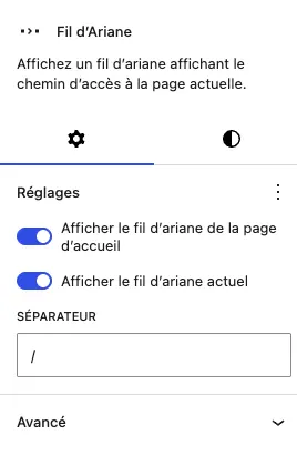 fil d'ariane wordpress 7.0 mise à jour